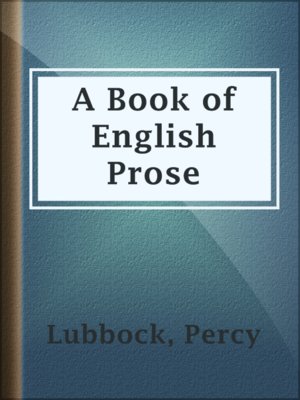 cover image of A Book of English Prose